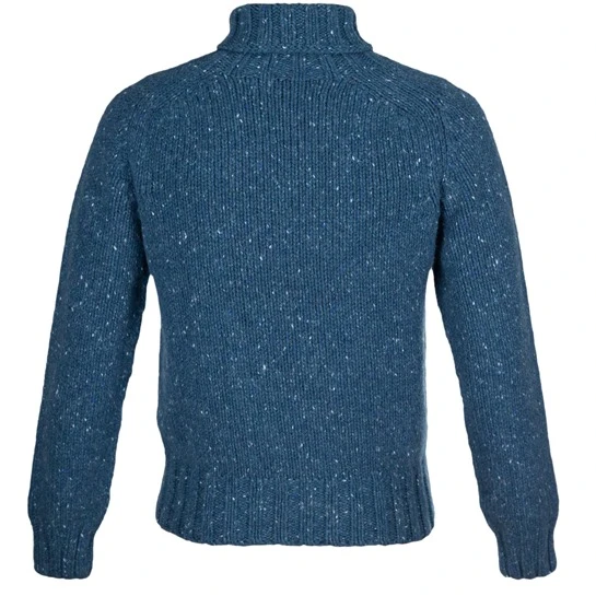 Cashmere & Merino 'Cairngorm' Ski Sweater: Steel Blue 2 Cashmere & Merino 'Cairngorm' Ski Sweater: Steel Blue - Image 2