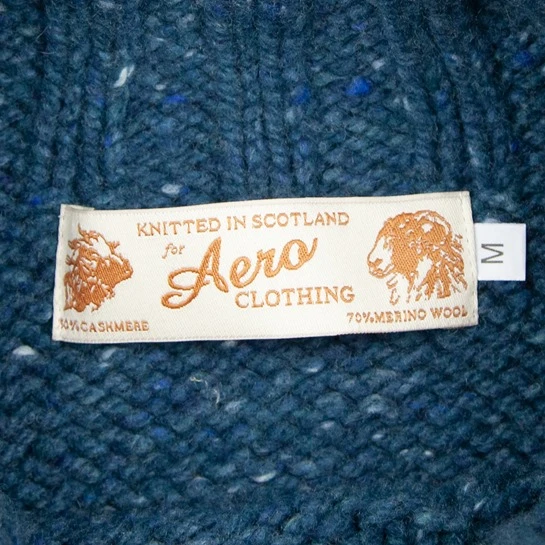 Cashmere & Merino 'Cairngorm' Ski Sweater: Steel Blue 5 Cashmere & Merino 'Cairngorm' Ski Sweater: Steel Blue - Image 5