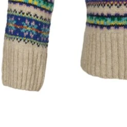 Classic 1940's Long Sleeve Crew Neck Fair Isle: Hebridean Sky -Popular Clothing Store classic 1940 s long sleeve crew neck fair isle hebridean sky 2