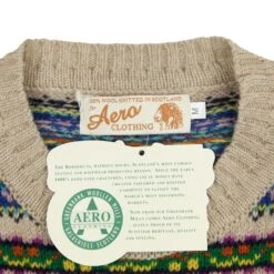 Classic 1940's Long Sleeve Crew Neck Fair Isle: Hebridean Sky -Popular Clothing Store classic 1940 s long sleeve crew neck fair isle hebridean sky 4