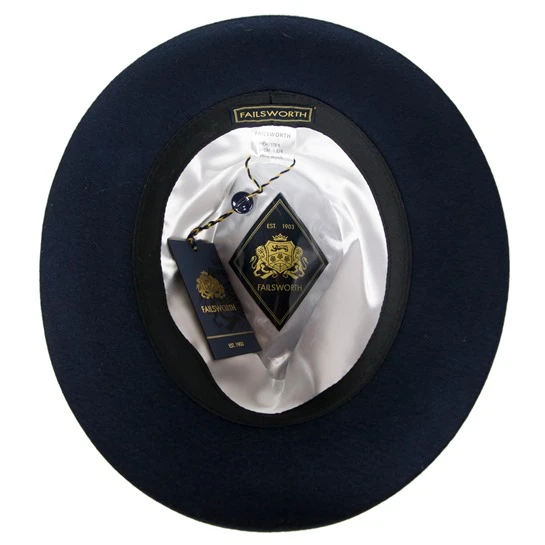 Felt Trilby Hat: Navy 3 Felt Trilby Hat: Navy - Image 3