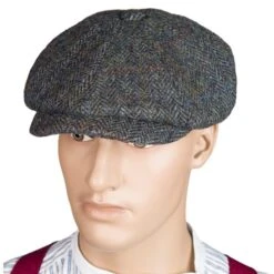 Harris Tweed Eight Panel Bakers Boy Cap: North Sea Herringbone -Popular Clothing Store harris tweed eight panel bakers boy cap north sea herringbone 2