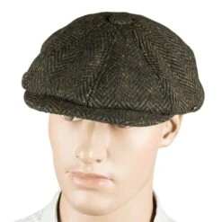 Heavy Donegal Tweed Eight Panel Cap: Forest Floor Flecked Herringbone -Popular Clothing Store heavy donegal tweed eight panel cap forest floor flecked herringbone 3